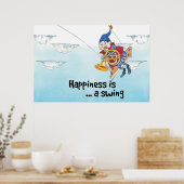 Geluk is een zwaai poster (Keuken)