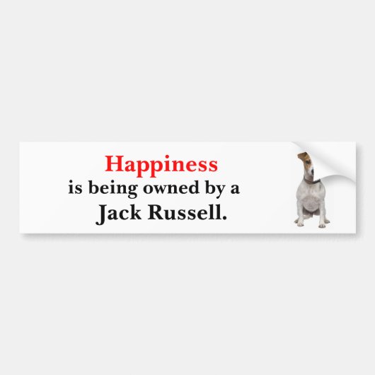 Geluk is eigendom van een Jack Russell Bumpersticker (Voorkant)