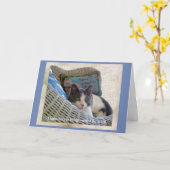 Geluk is eigendom van een kat verjaardagskaart kaart (Gele Bloem)