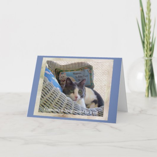Geluk is eigendom van een kat verjaardagskaart kaart (Voorkant)