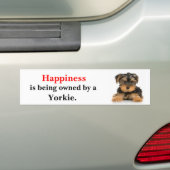 Geluk is eigendom van een Yorkie Bumpersticker (Op auto)