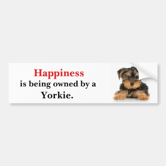 Geluk is eigendom van een Yorkie Bumpersticker (Voorkant)