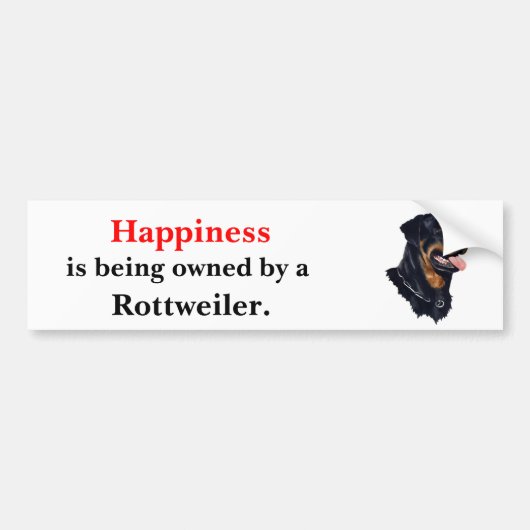Geluk is eigendom zijn van een Rottweiler Bumpersticker (Voorkant)