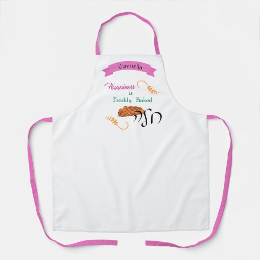 Geluk is Freshly Bked Challah Pink Schort (Voorkant)