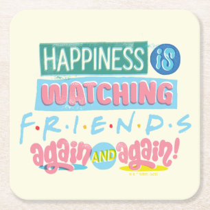 Geluk is FRIENDS™ weer en weer kijken Kartonnen Onderzetters