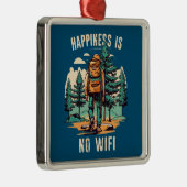 Geluk is geen wifi backpacken metalen ornament (Rechts)