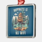 Geluk is geen wifi backpacken metalen ornament (Links)