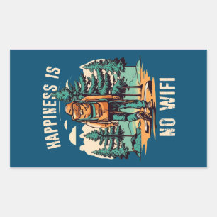 Geluk is geen wifi backpacken rechthoekige sticker