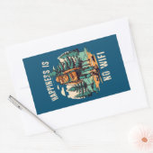 Geluk is geen wifi backpacken rechthoekige sticker (Envelop)