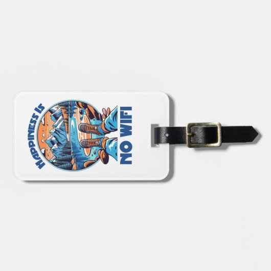 Geluk is geen WiFi wandelschoenen Bagagelabel (Voorkant horizontaal)