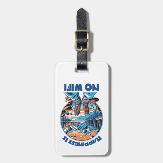 Geluk is geen WiFi wandelschoenen Bagagelabel (Voorkant verticaal)