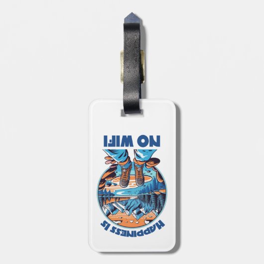 Geluk is geen WiFi wandelschoenen Bagagelabel (Achterkant verticaal)