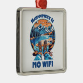 Geluk is geen WiFi wandelschoenen Metalen Ornament (Rechts)