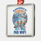 Geluk is geen WiFi wandelschoenen Metalen Ornament (Links)