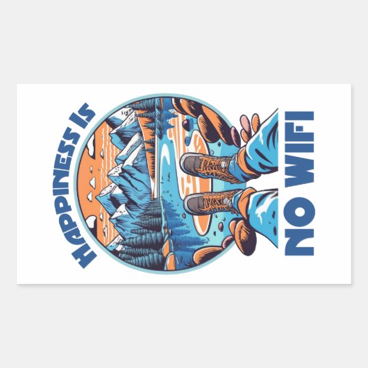 Geluk is geen WiFi wandelschoenen Rechthoekige Sticker (Voorkant)