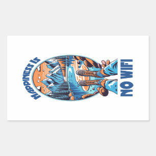 Geluk is geen WiFi wandelschoenen Rechthoekige Sticker