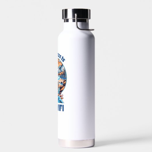 Geluk is geen WiFi wandelschoenen Waterfles (Links)