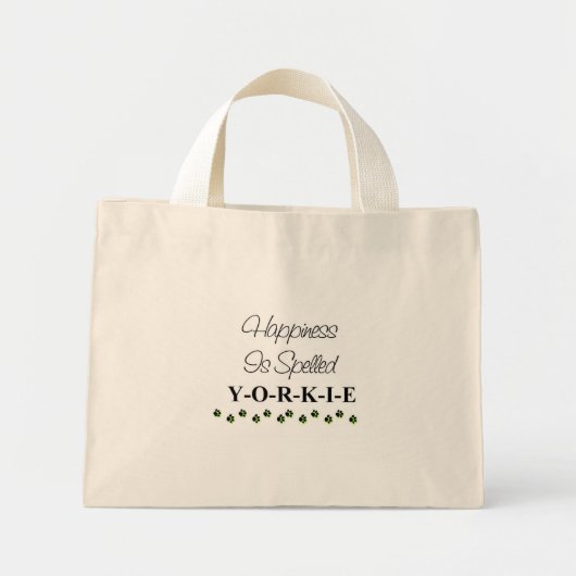 Geluk is gespeld in Yorkie Bag Mini Tote Bag (Voorkant)