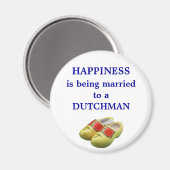 Geluk is getrouwd zijn met een Nederlander Magneet (Voorkant / Achterkant)