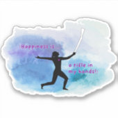 Geluk is.. Geweer Waterverf Sticker (Voorkant)