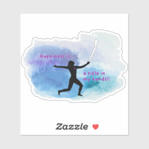 Geluk is.. Geweer Waterverf Sticker