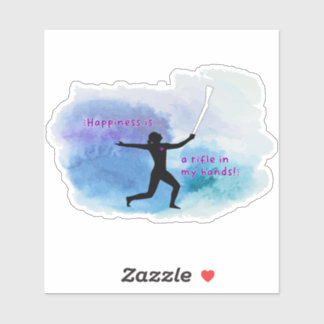 Geluk is.. Geweer Waterverf Sticker