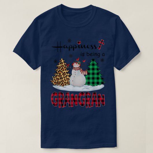 Geluk is Grangran Snowman Merry Christma T-shirt (Design voorkant)