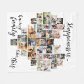 Geluk is Hartvorm 36 Foto Collage White Fleece Deken (Voorkant (Horizontaal))