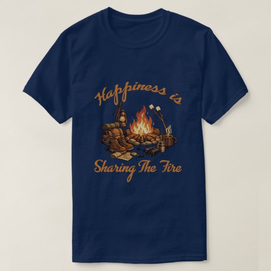 Geluk is het delen van het vuur t-shirt (Design voorkant)