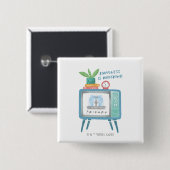 Geluk is het kijken naar FRIENDS™ Vierkante Button 5,1 Cm (Voorkant /achterkant)