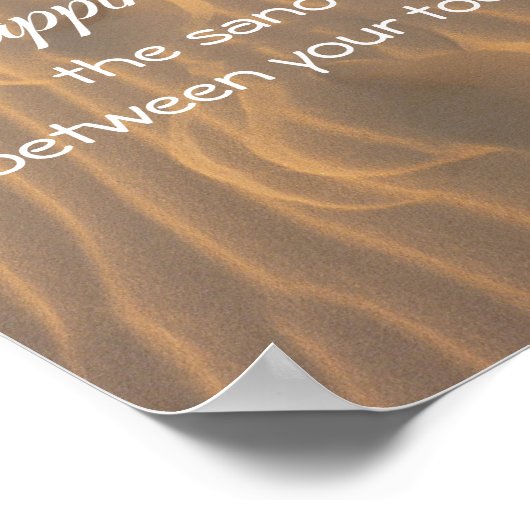Geluk is het Sand tussen Uw Citaat van Toes Poster (Hoek)