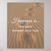 Geluk is het Sand tussen Uw Citaat van Toes Poster (Voorkant)
