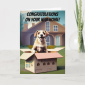 Geluk is het uitpakken van New Home Gefeliciteerd Kaart (Voorkant)