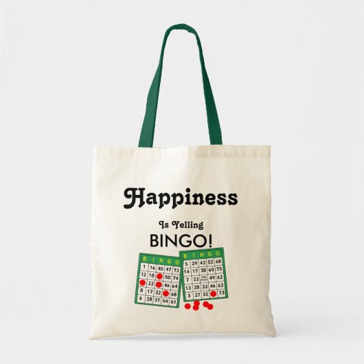 Geluk is het Yelling Bingo Players Fun Bingo Bag Tote Bag (Voorkant)