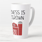 Geluk is Homegrown Rode schuur boerderij huis Latte Mok (Rechterhoek)