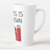 Geluk is Homegrown Rode schuur boerderij huis Latte Mok (Rechts)