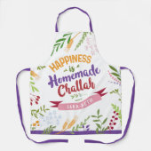 Geluk is Homemade Challah HUGE Floral Apron Schort (Voorkant)