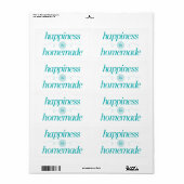 Geluk is Homemade Etiket (Full Sheet)