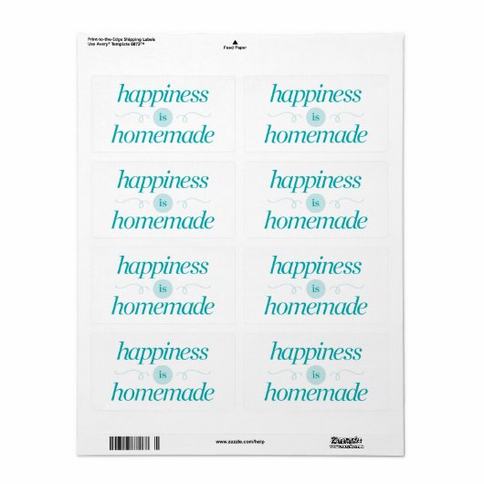 Geluk is Homemade Etiket (Full Sheet)