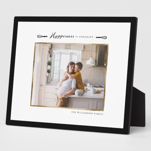 Geluk is homemade familie foto Plaque Fotoplaat (Zijkant)