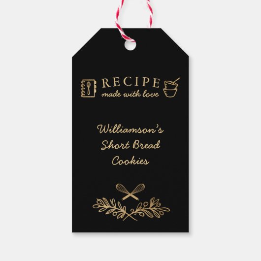 Geluk is homemade Gold & Black Baking Recipe Cadeaulabel (Achterkant)