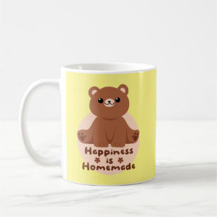 Geluk is homemade Kawaii schattig baby bruin Koffiemok