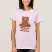 Geluk is homemade Kawaii schattig baby bruin T-shirt (Voorkant)
