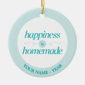 Geluk is Homemade Keramisch Ornament (Voorkant)