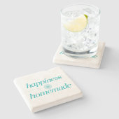 Geluk is Homemade Stenen Onderzetter (Zijkant)