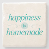 Geluk is Homemade Stenen Onderzetter (Voorkant)