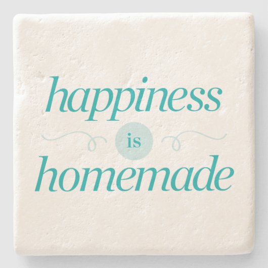 Geluk is Homemade Stenen Onderzetter (Voorkant)