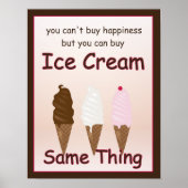 Geluk is Ice Cream Poster (Voorkant)