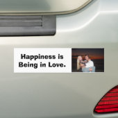 Geluk is in liefde. bumpersticker (Op auto)