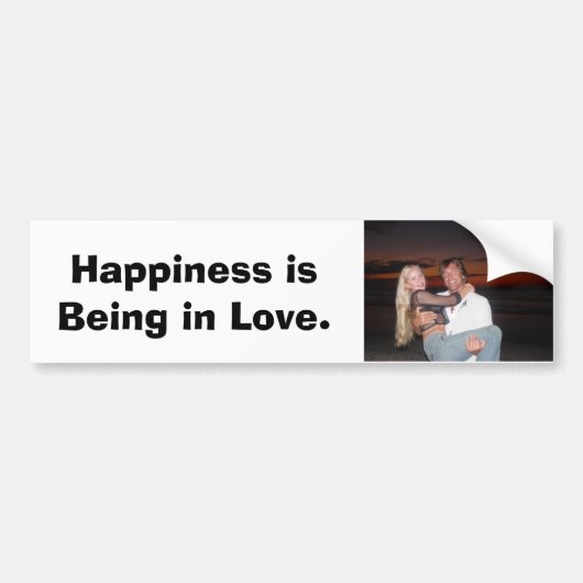 Geluk is in liefde. bumpersticker (Voorkant)